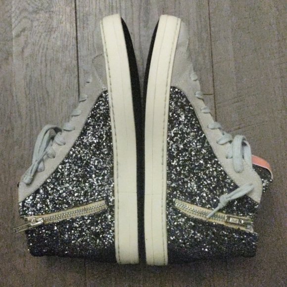 P448 Glitter High Top Sneakers / Mid Top Sneakers - Picture 10 of 14